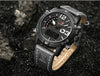 NF9095BBY Leather strap Men's Watch with LED Clock