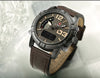 NF9095BBY Leather strap Men's Watch with LED Clock