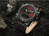 NF9095BBY Leather strap Men's Watch with LED Clock