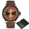 NF9086 Coffee Brown Leather Strap Watch