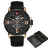 NF9086 Coffee Brown Leather Strap Watch