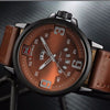 NF9086 Coffee Brown Leather Strap Watch