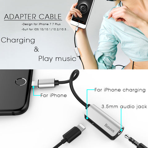 Audio Lightning Cable Adapter For iPhone 7 / 7 Plus