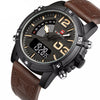 NF9095BBY Leather strap Men's Watch with LED Clock