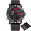 NF9095BBY Leather strap Men's Watch with LED Clock