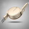 Retractable, gold,USB, Fast Charging, Cable, 8 Pin,iPhone, samsung, rocketlemons, micro USB,nickel plated, connector,USB 2.0