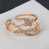 Butterfly Cubic Zirconia Rose Gold Color Fashion Re-sizable Ring Jewelry For Women