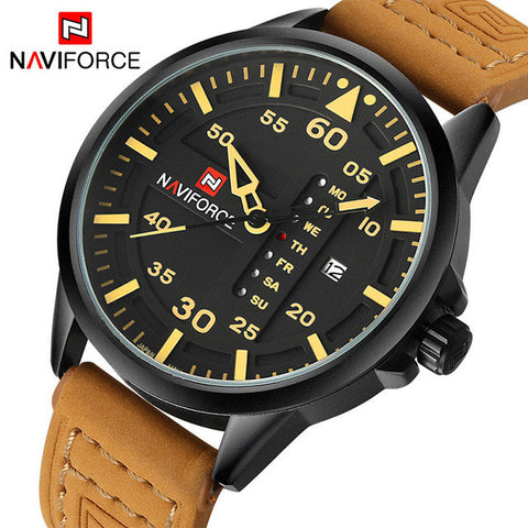 NF9074M Leather Strap Sports Wrist Watch