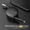 Retractable, black, USB, Fast Charging, Cable, 8 Pin,iPhone, samsung, rocketlemons, micro USB,nickel plated, connector,USB 2.0