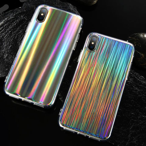 iPhone,Case, Metor, Rainbow,Palting,Soft,TPU,Silver, iPhone cases