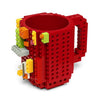 Brick, Puzzle, Coffee, Mug, Cups, Lego, DIY, Mega Bloks, KRE-O, K'NEX, building blocks, dringking ware, food grade, non-toxic, rocketlemons, Blue