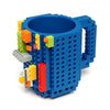 Brick, Puzzle, Coffee, Mug, Cups, Lego, DIY, Mega Bloks, KRE-O, K'NEX, building blocks, dringking ware, food grade, non-toxic, rocketlemons, Blue