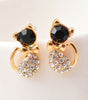 Fashion jewelry Lovely Rhinestone Cat Earrings for women gift